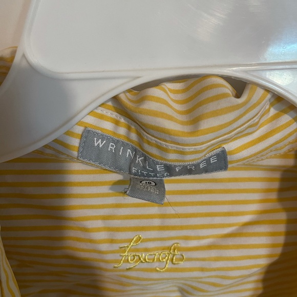 Foxcroft Yellow Stripped Button Up 18 - Picture 3 of 3